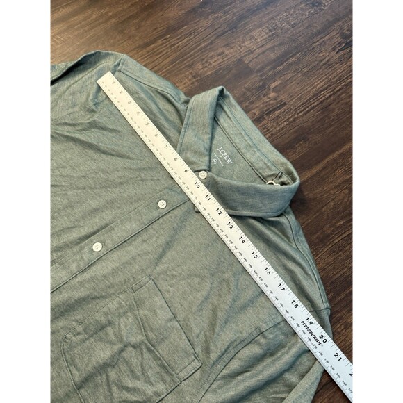 J. Crew Mens Performance Knit Oxford Long Sleeve Shirt CA915 Green XXL - Picture 4 of 10